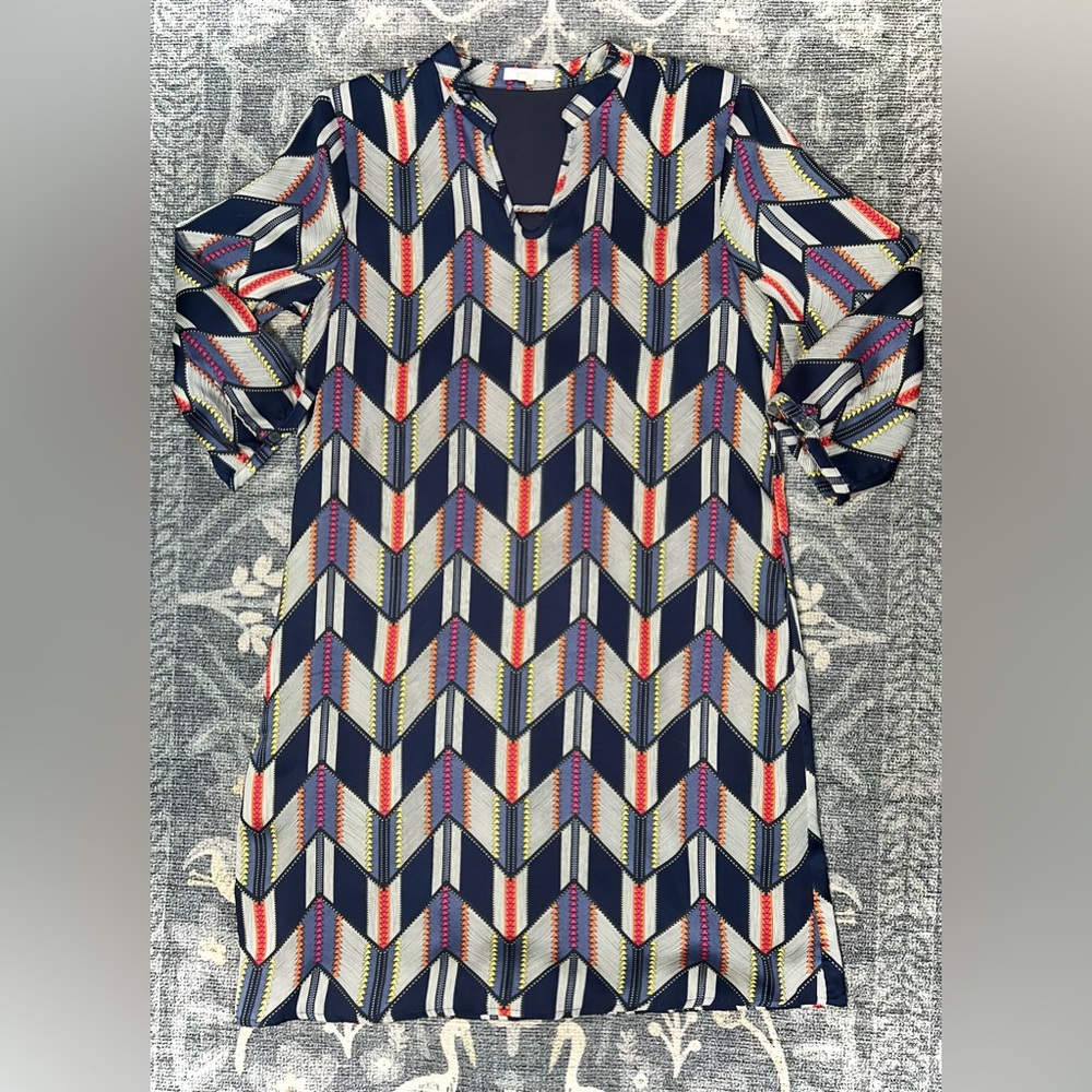 Tulle Multicolor Chevron Patterned Dress